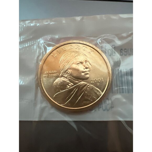 2001-P Sacagawea Dollar Coin Uncirculated-60 In Original Packaging NEW - Picture 3 of 3